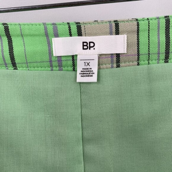 BP Green & Pink Plaid Pleated Skirt Schoolgirl Style Size 1X - Picture 5 of 6